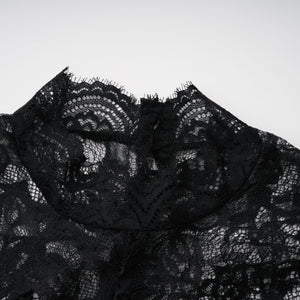 Aurohaya Bokamoso Black Lace Panel Maxi Gown