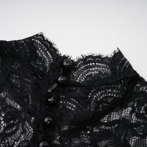 Aurohaya Bokamoso Black Lace Panel Maxi Gown