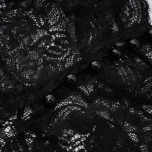 Aurohaya Bokamoso Black Lace Panel Maxi Gown