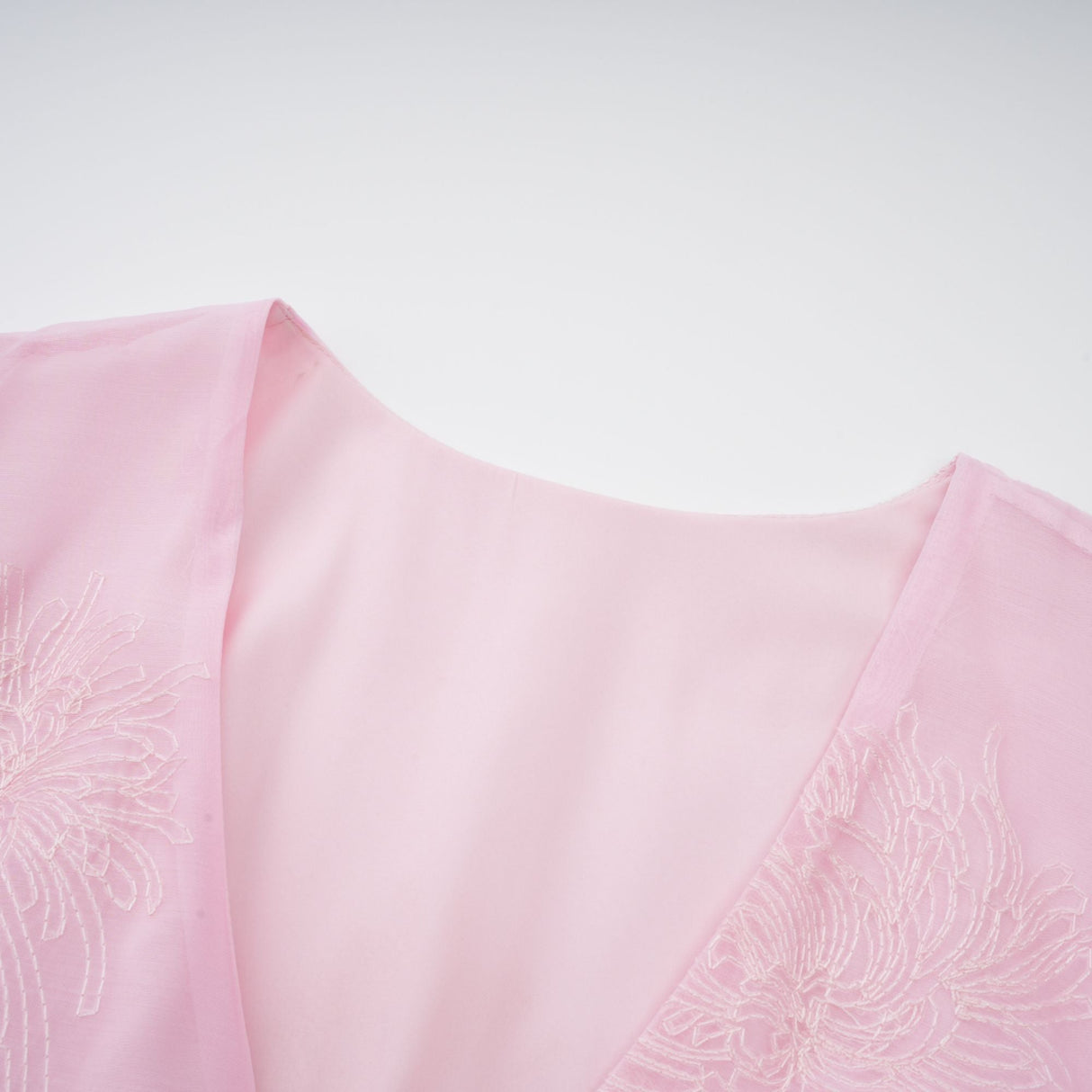 Aurohaya Florence pink floral-embroidered layered mini dress
