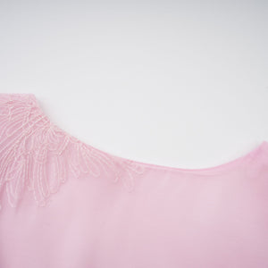 Aurohaya Florence pink floral-embroidered layered mini dress
