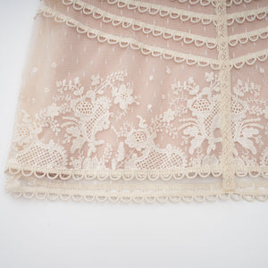 Aurohaya Fleur floral-embroidered lace midi dress in Neutrals