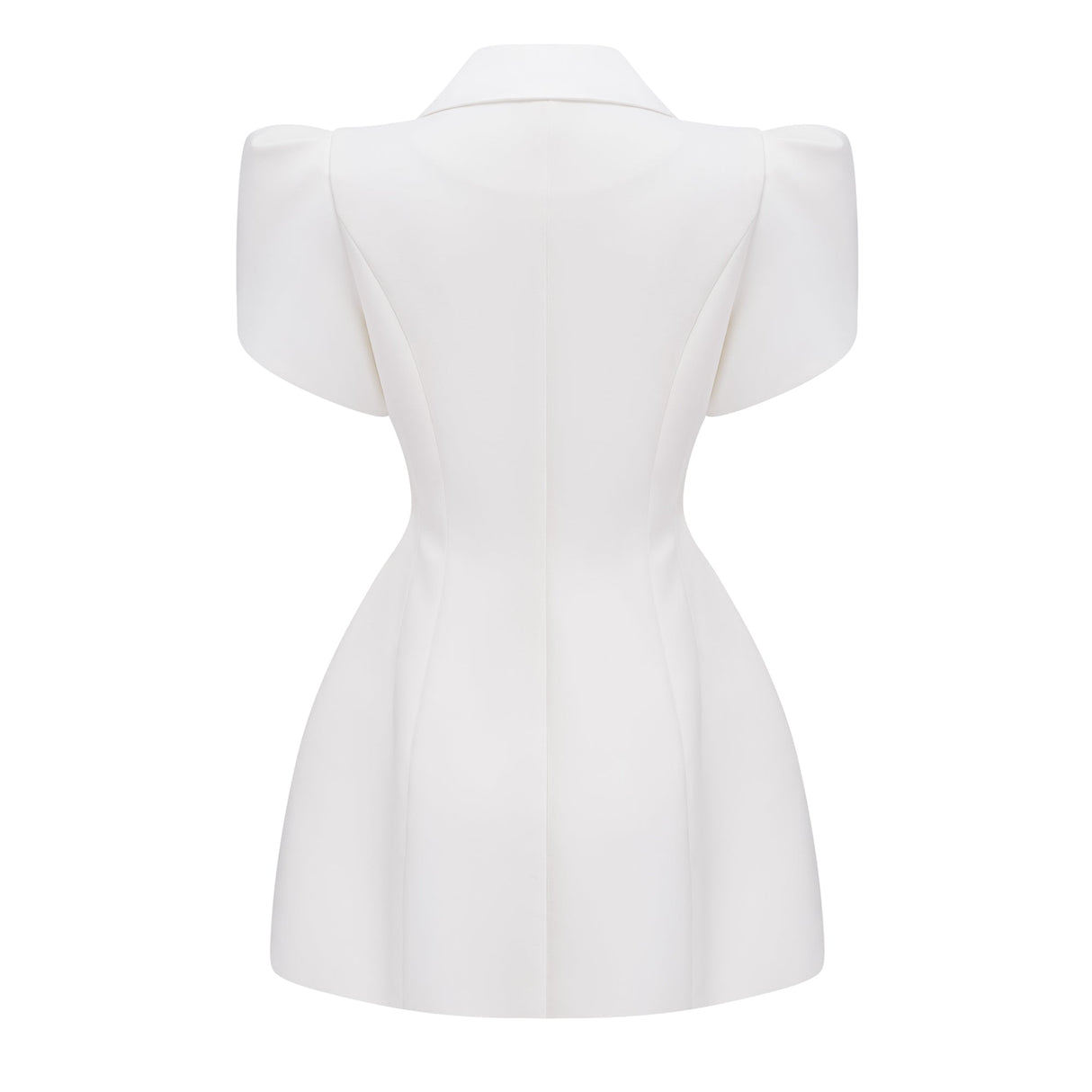 Aurohaya Acharya White Shawl Lapel Mini Dress