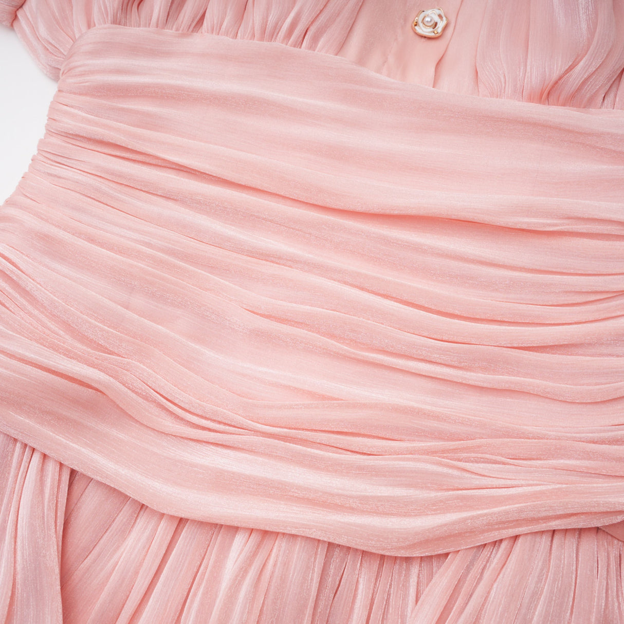Aurohaya Emersyn Pink High-Neck Ruffled Detail Mini Dress