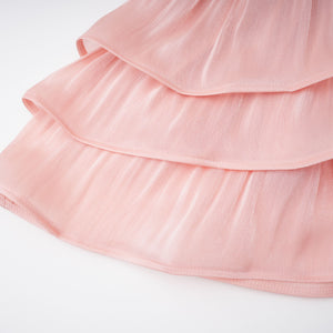 Aurohaya Emersyn Pink High-Neck Ruffled Detail Mini Dress
