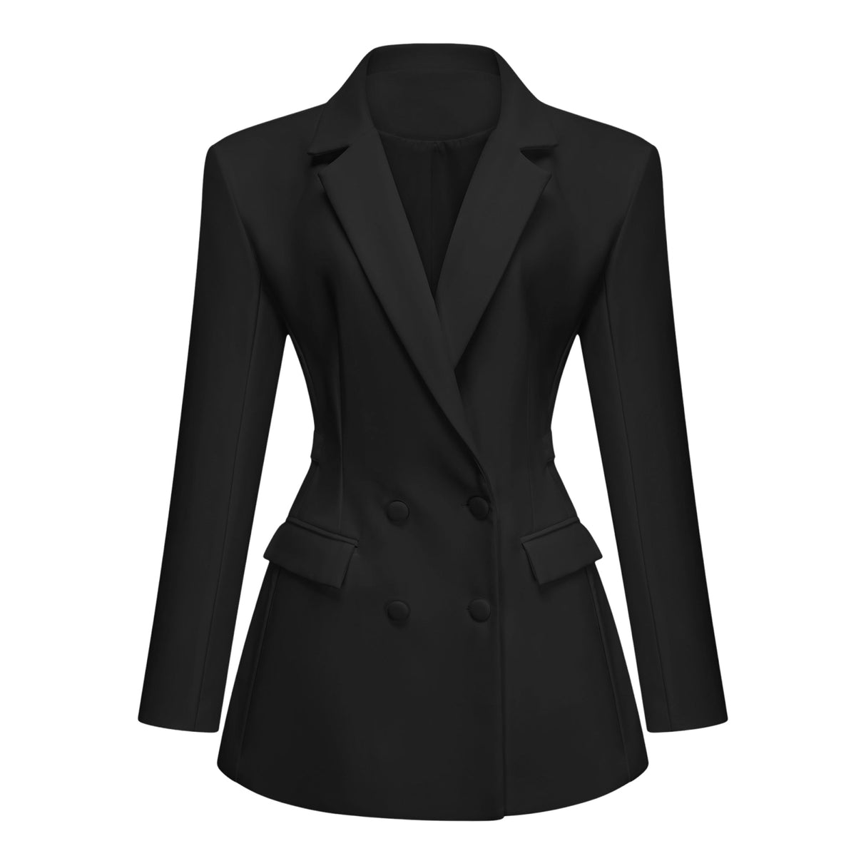 Aurohaya Osanne Black Double Breasted Blazer Mini Dress