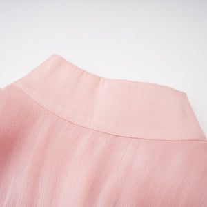Aurohaya Emersyn Pink High-Neck Ruffled Detail Mini Dress