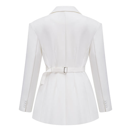 Aurohaya Osanne White Double Breasted Blazer Mini Dress