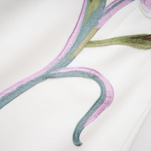 Aurohaya Automne White Floral Embroidered Maxi Dress