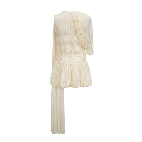 Aurohaya Cyrielle Pleated Mini Dress with Ribbon Design Accent