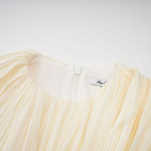 Aurohaya Cyrielle Pleated Mini Dress with Ribbon Design Accent