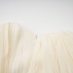 Aurohaya Cyrielle Pleated Mini Dress with Ribbon Design Accent