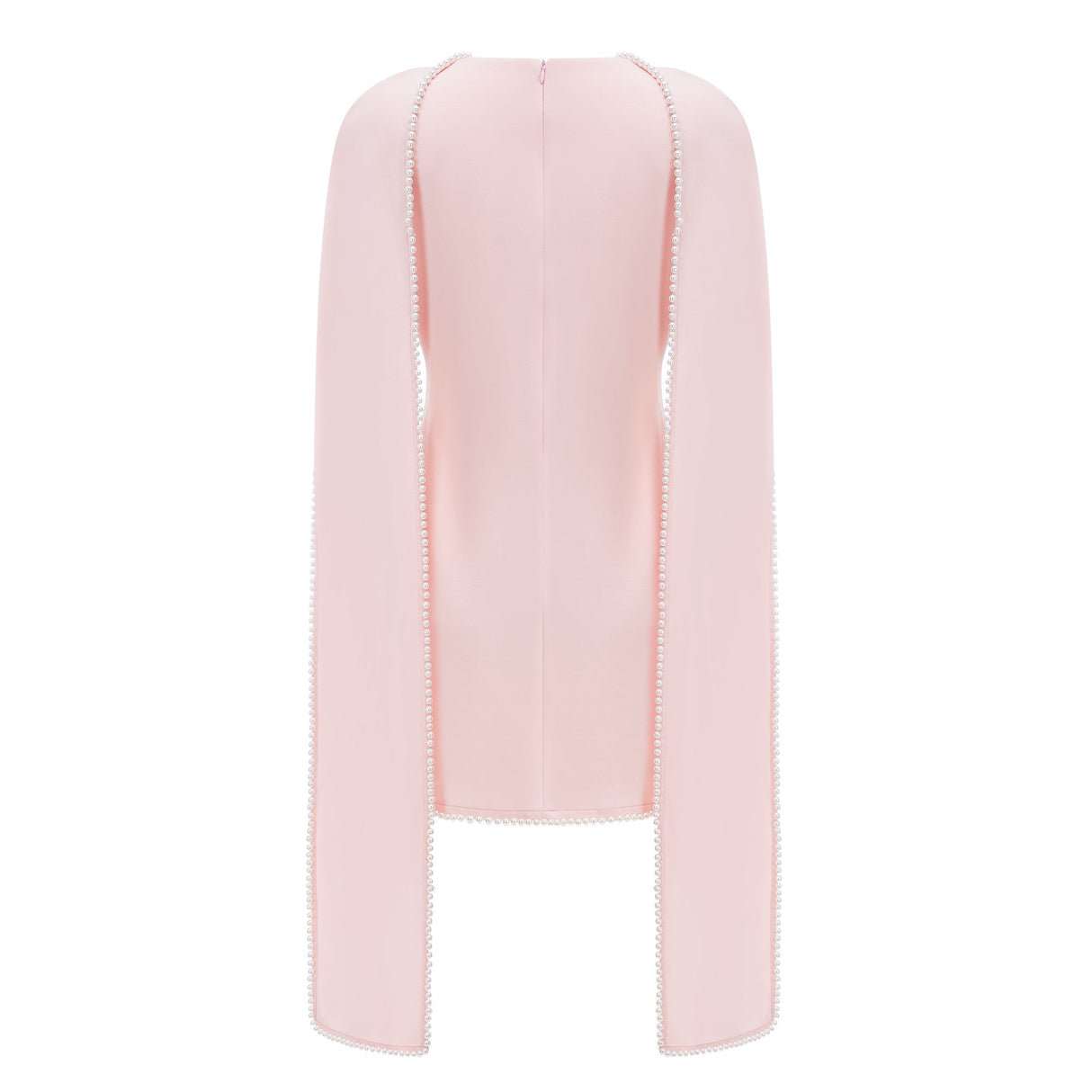 Aurohaya Piroska Pink Sleeveless Pearl Trim Mini Dress