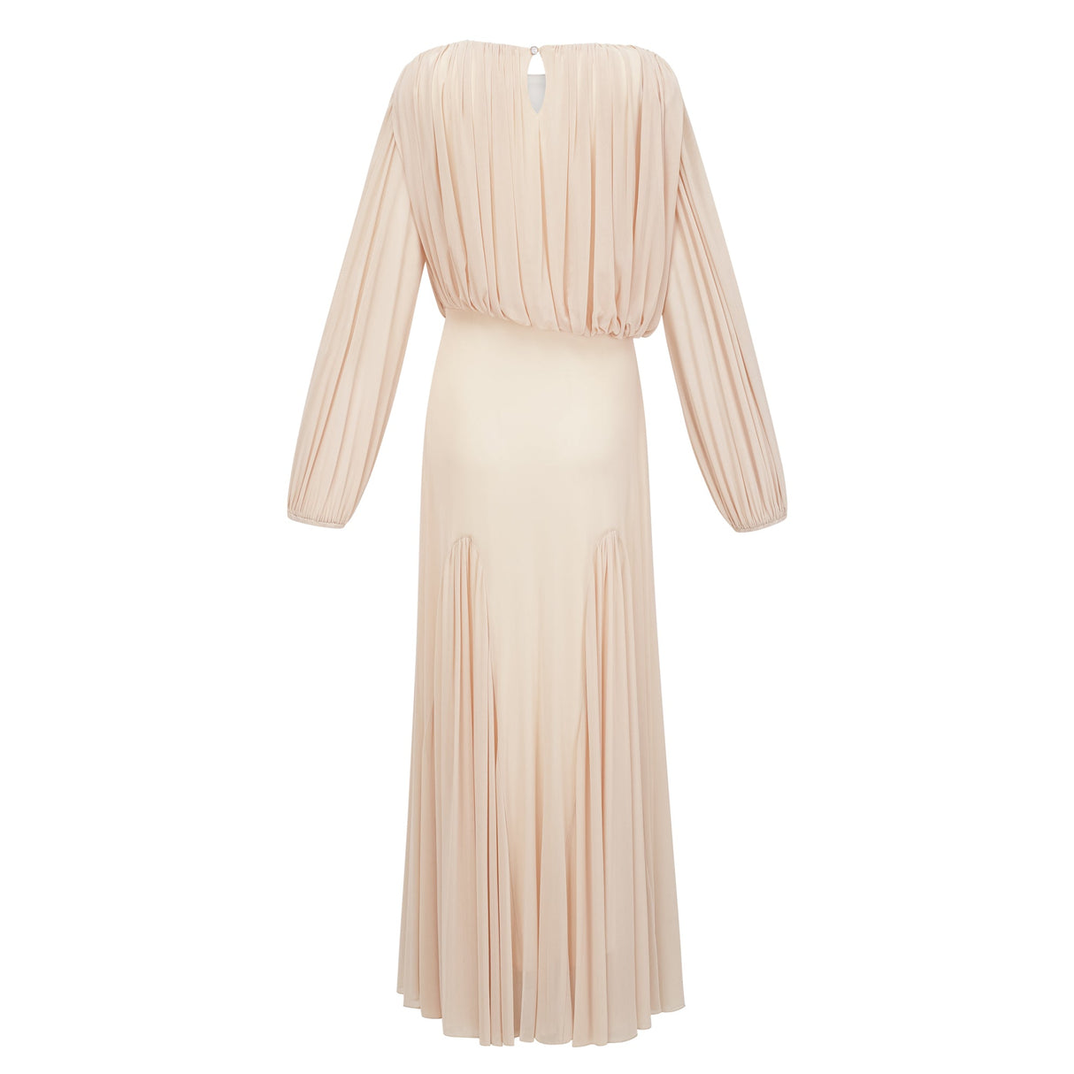 Aurohaya Annabelle Yellow Lantern Sleeve Pleated Maxi Dress