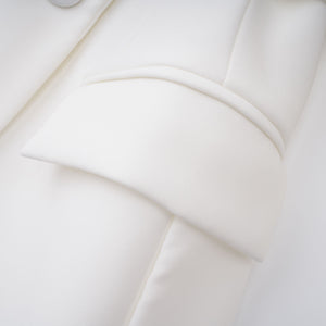 Aurohaya Osanne White Double Breasted Blazer Mini Dress