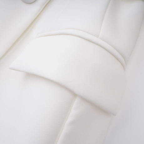 Aurohaya Osanne White Double Breasted Blazer Mini Dress