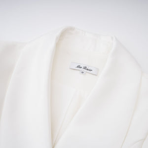 Aurohaya Acharya White Shawl Lapel Mini Dress