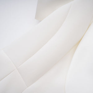 Aurohaya Acharya White Shawl Lapel Mini Dress