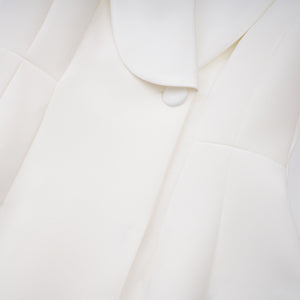 Aurohaya Acharya White Shawl Lapel Mini Dress