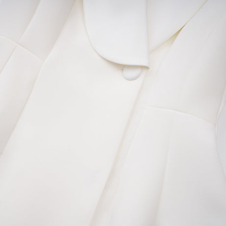 Aurohaya Acharya White Shawl Lapel Mini Dress