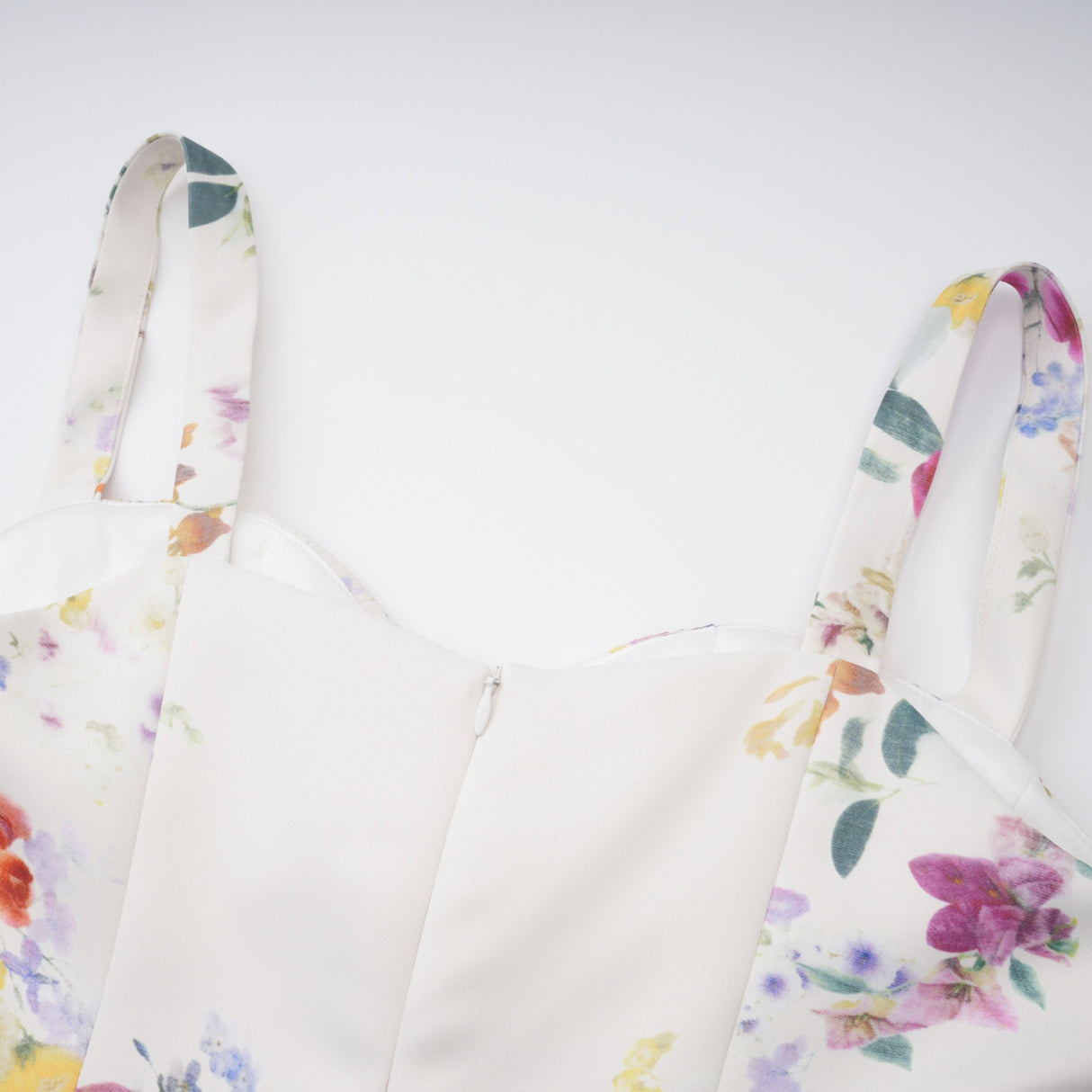 Aurohaya Juliette White Self-Tie Floral Print Mini Dress