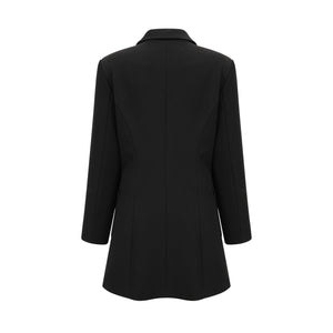 Aurohaya Aurore black single-breasted blazer dress