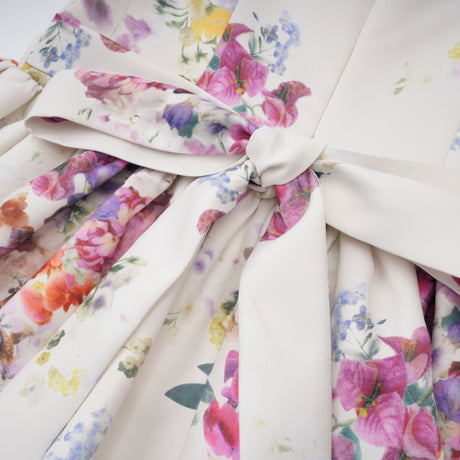 Aurohaya Juliette White Self-Tie Floral Print Mini Dress