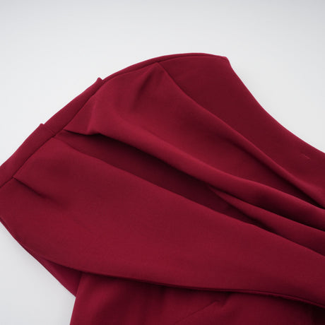 Aurohaya Lauren Red Ruched Shawl Detail Maxi Dress
