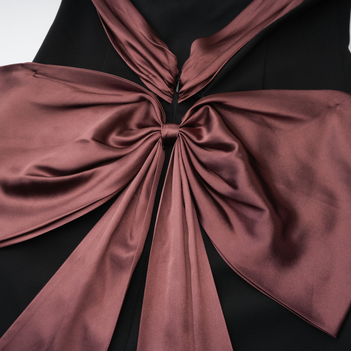 Aurohaya Miriam Black Open Back Maxi Gown with Bow