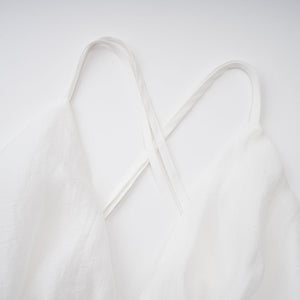 Aurohaya Quincie white shirred flounced mini dress