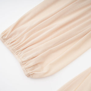 Aurohaya Annabelle Yellow Lantern Sleeve Pleated Maxi Dress