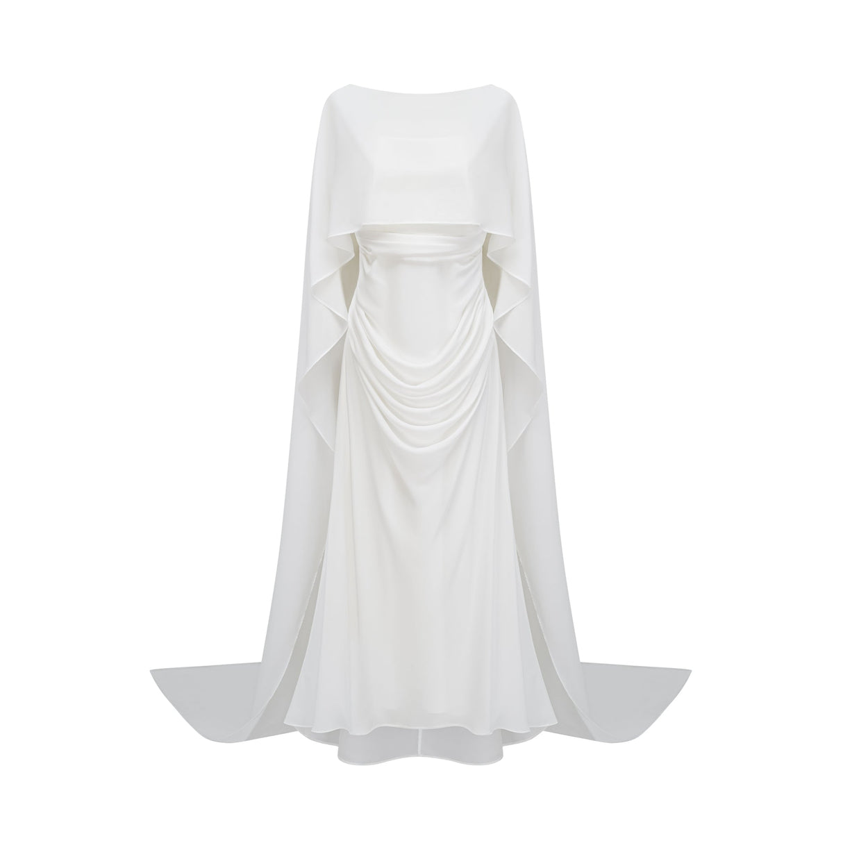 Aurohaya Léonie White Tulle Cape & Dress Set