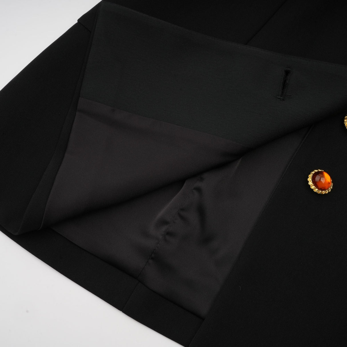 Aurohaya Aurore black single-breasted blazer dress