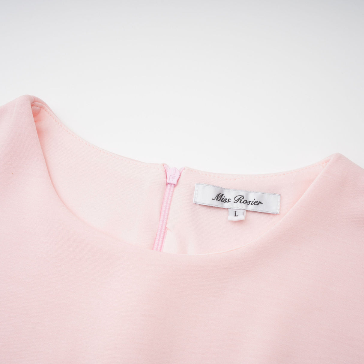 Aurohaya Piroska Pink Sleeveless Pearl Trim Mini Dress