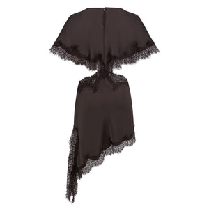 Aurohaya Henrik Brown Lace Trim Dress