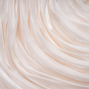 Aurohaya Hege Cream Glossy Ruched Cape Maxi Dress