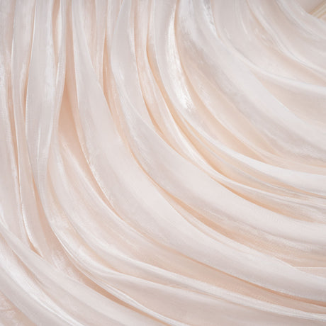 Aurohaya Hege Cream Glossy Ruched Cape Maxi Dress