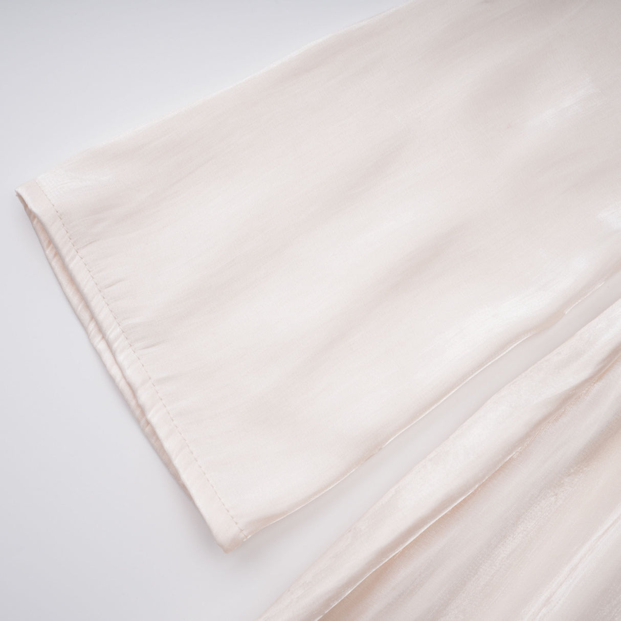 Aurohaya Hege Cream Glossy Ruched Cape Maxi Dress