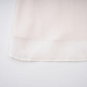Aurohaya Hege Cream Glossy Ruched Cape Maxi Dress