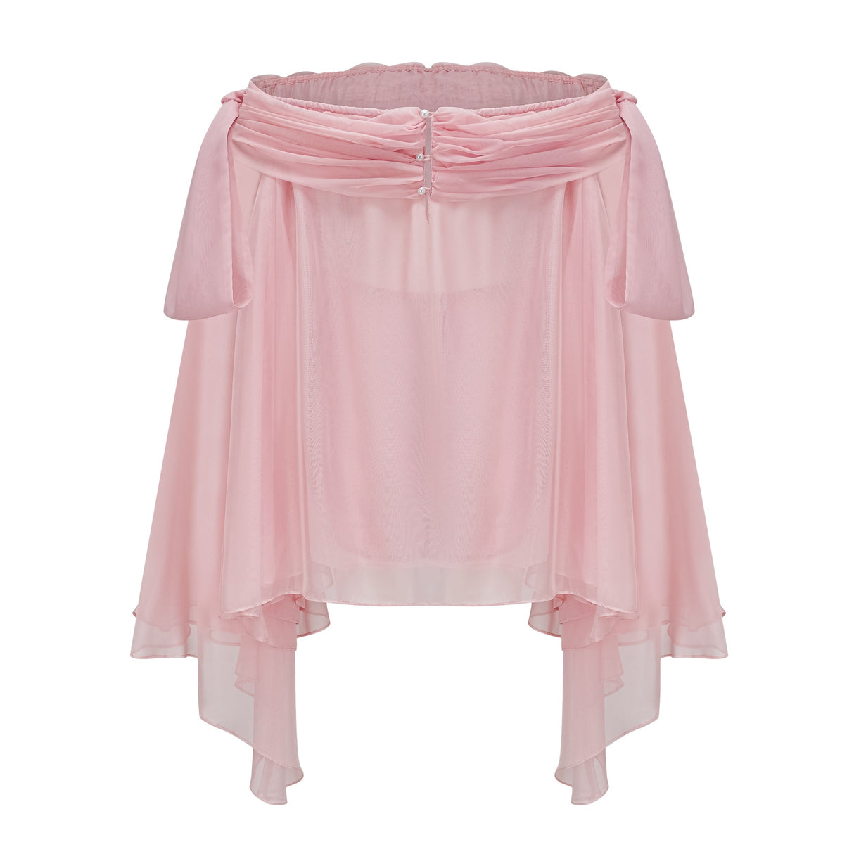 Aurohaya Avril pink bow draped slip mini dress