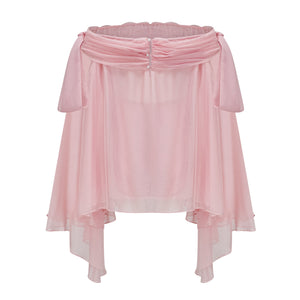 Aurohaya Avril pink bow draped slip mini dress