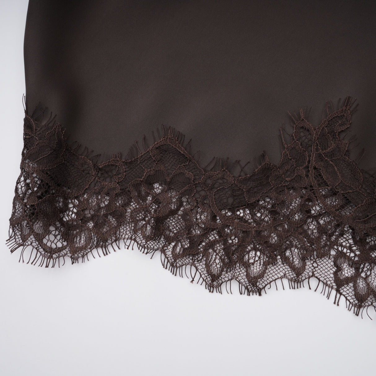 Aurohaya Henrik Brown Lace Trim Dress