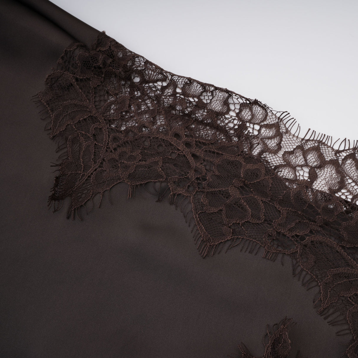 Aurohaya Henrik Brown Lace Trim Dress