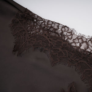 Aurohaya Henrik Brown Lace Trim Dress