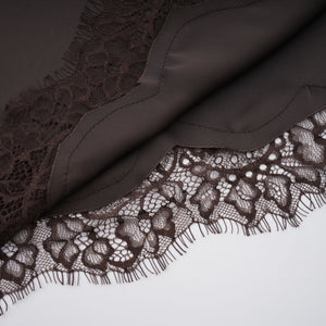 Aurohaya Henrik Brown Lace Trim Dress