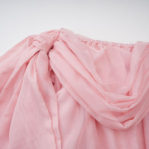 Aurohaya Avril pink bow draped slip mini dress