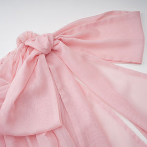 Aurohaya Avril pink bow draped slip mini dress