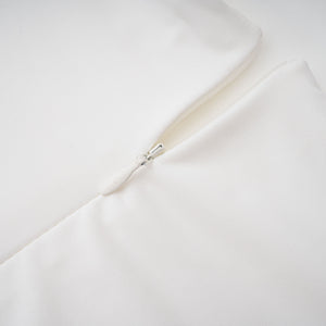 Aurohaya Elowen White Halter Neck Draped Maxi Dress