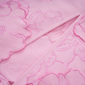 Aurohaya Inga Pink Strapless Floral Embroidered Maxi Dress