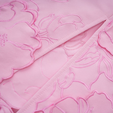 Aurohaya Inga Pink Strapless Floral Embroidered Maxi Dress